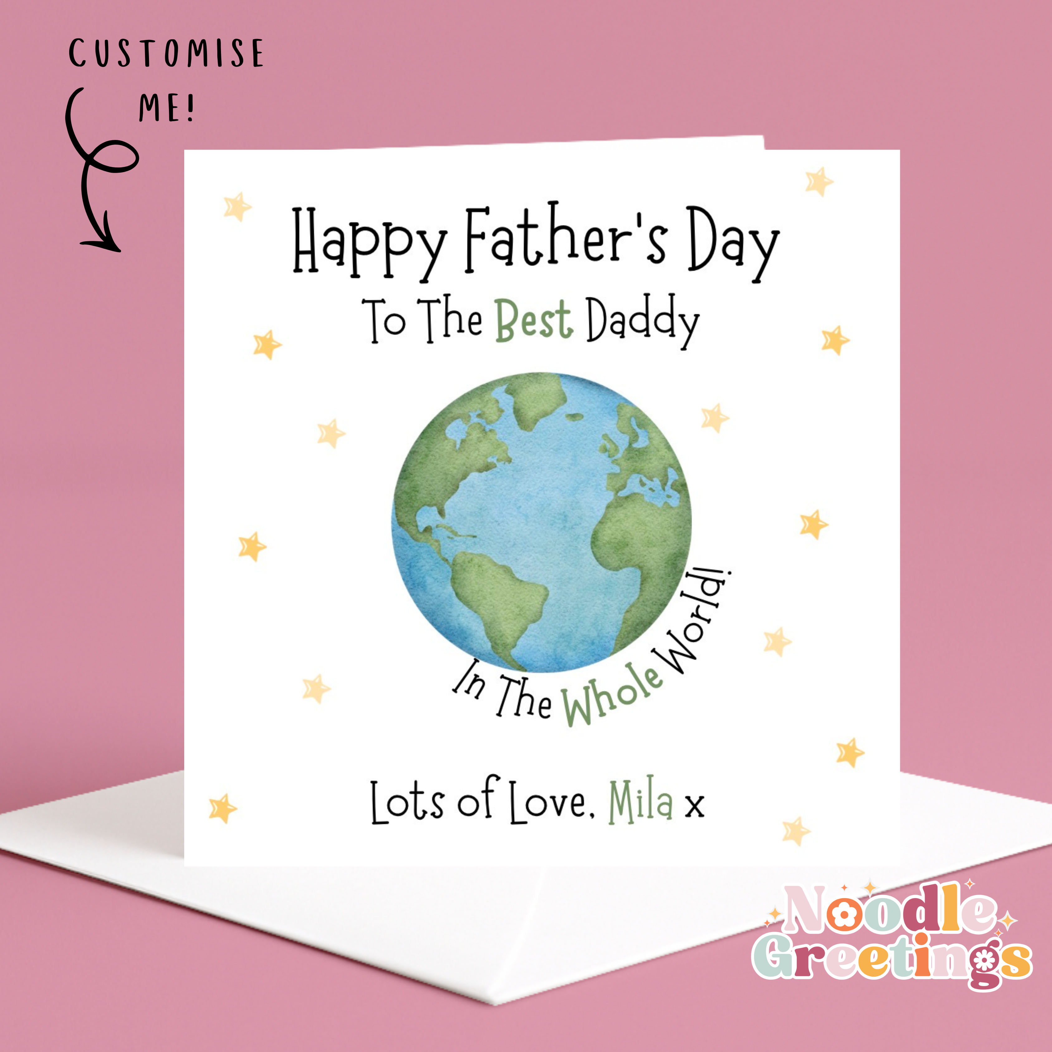 Personalised Father's Day Card-Best Daddy In The Whole World