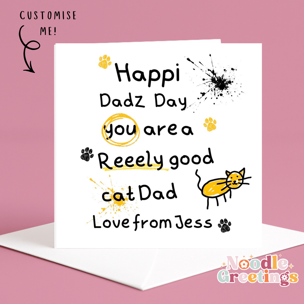 Personalised Father's Day Card-From The Cat