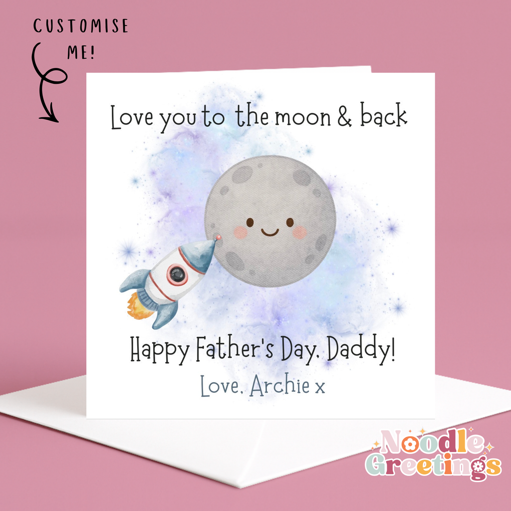 Personalised Father's Day Card-Love You To The Moon
