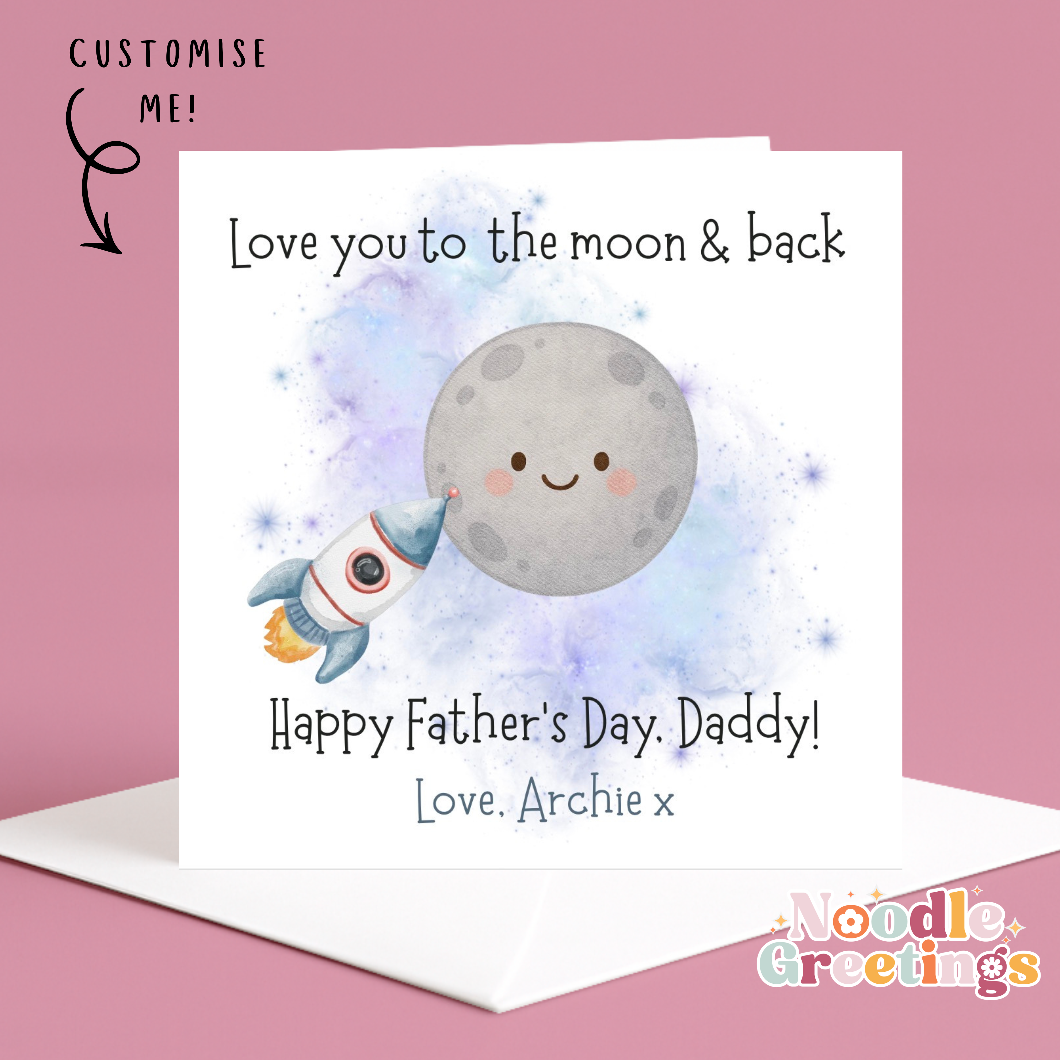 Personalised Father's Day Card-Love You To The Moon