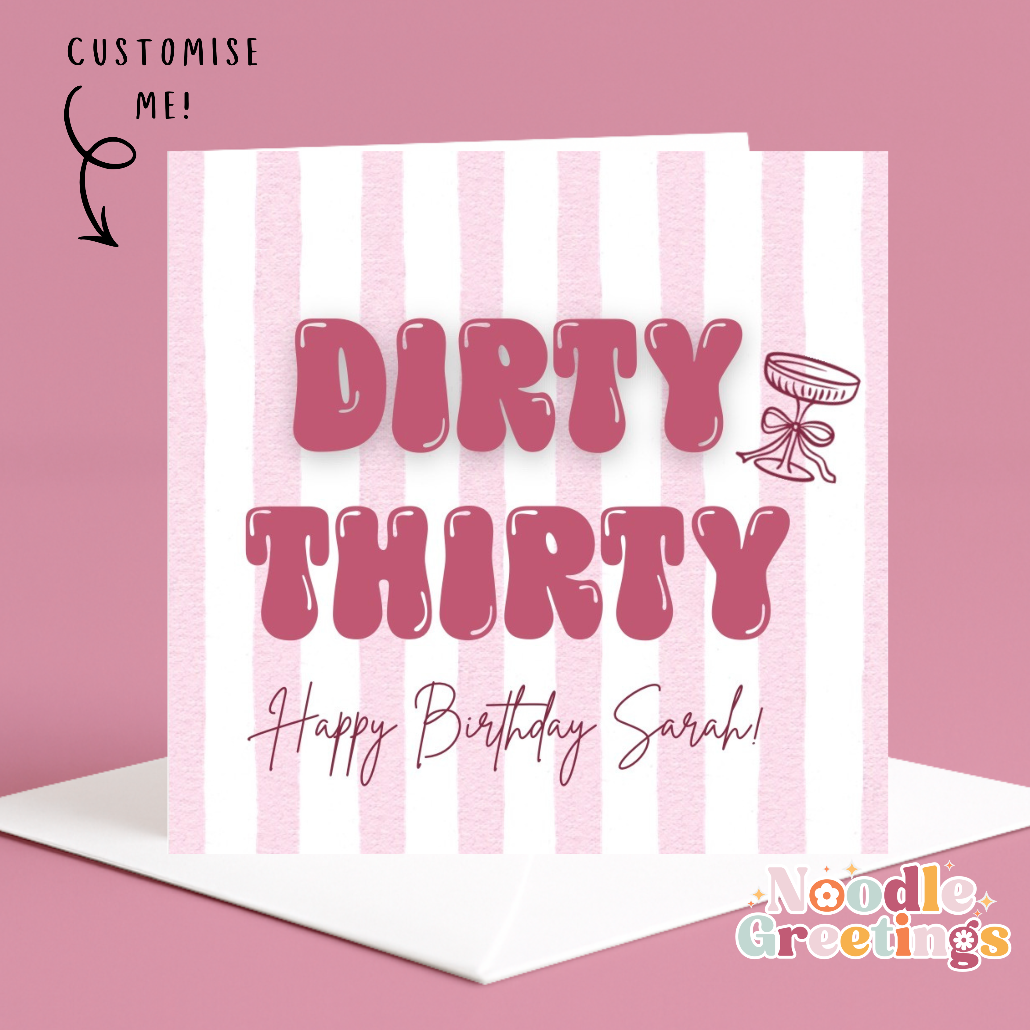 Personalised Birthday Card For Her- Dirty Thirty