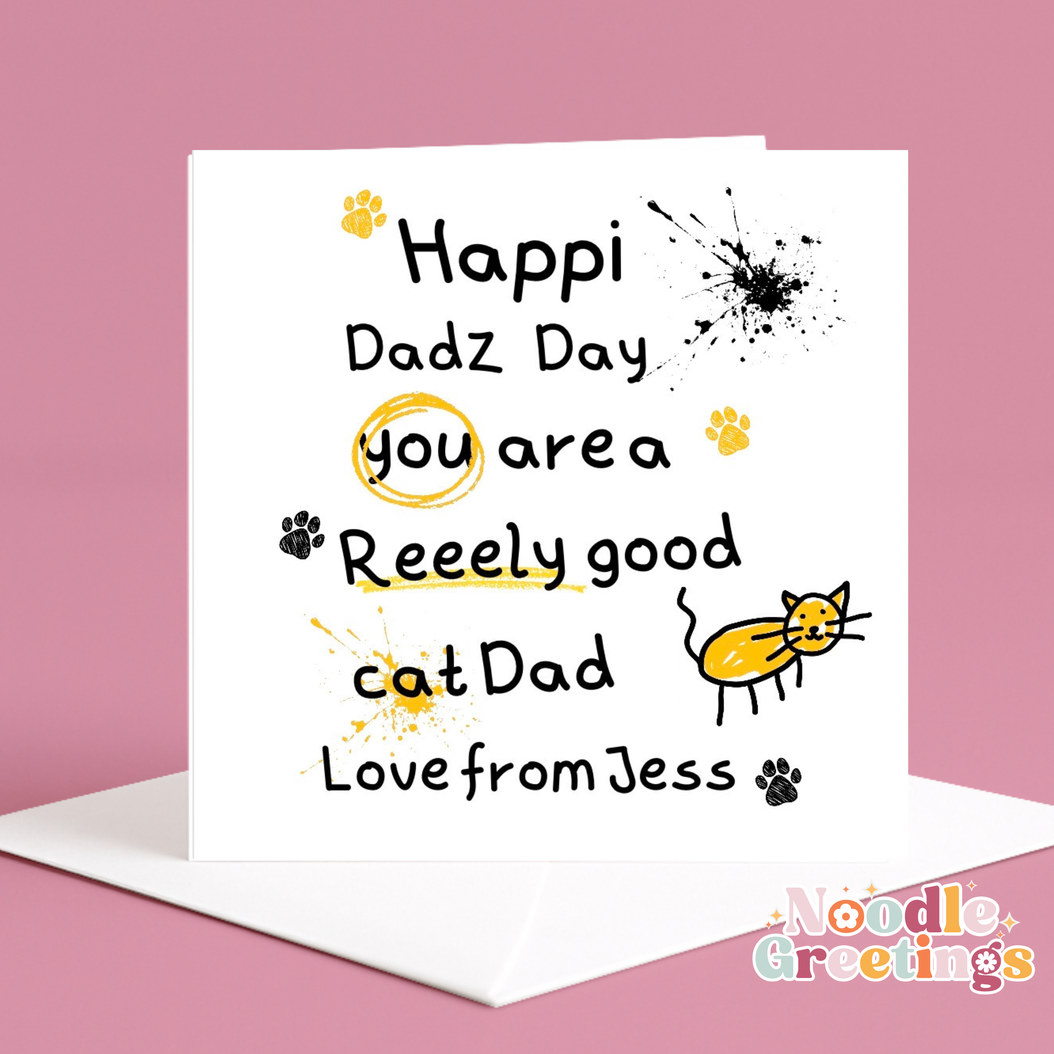 Personalised Father's Day Card-From The Cat
