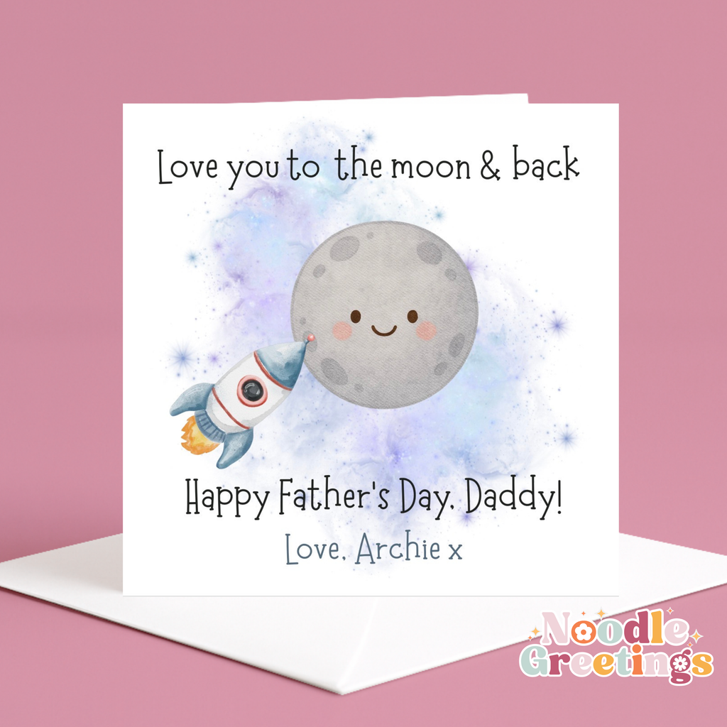 Personalised Father's Day Card-Love You To The Moon
