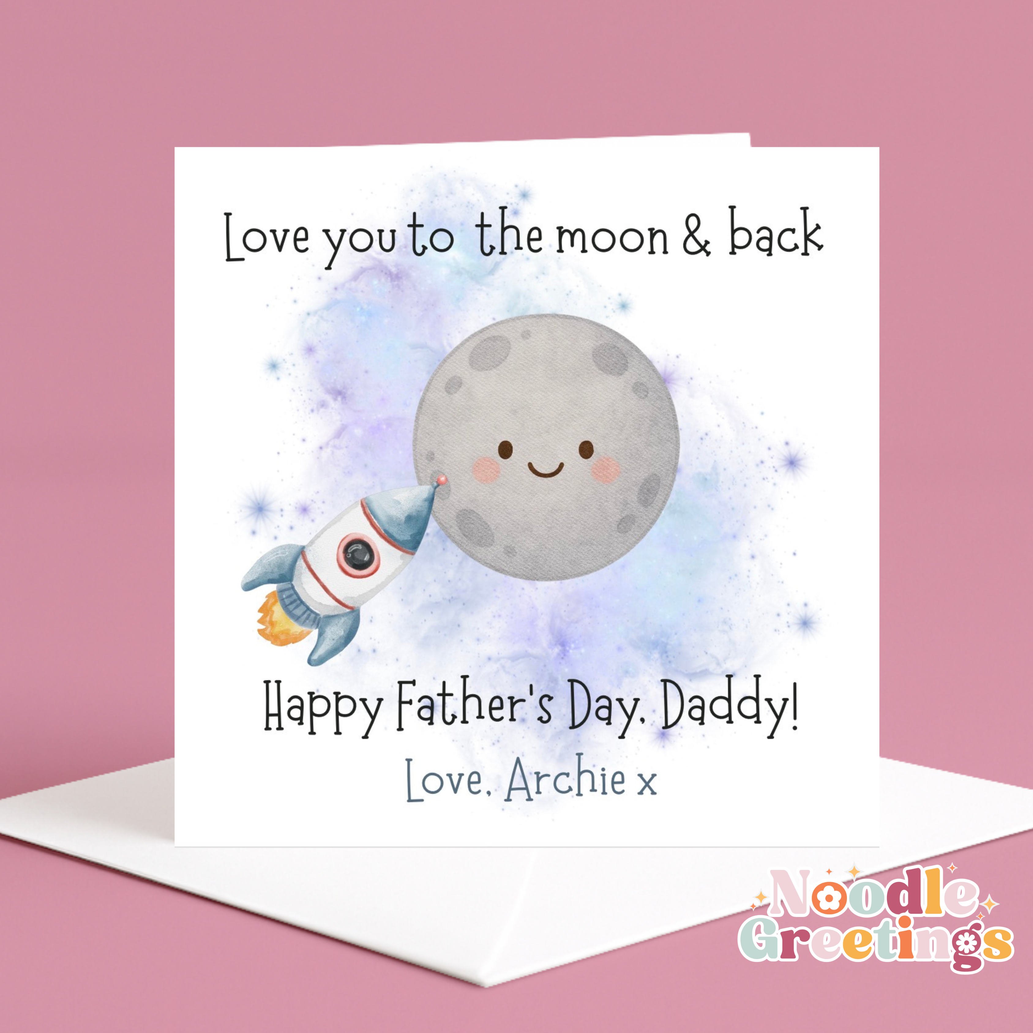 Personalised Father's Day Card-Love You To The Moon