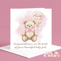 Personalised Congratulations Card- New Beautiful Baby Girl