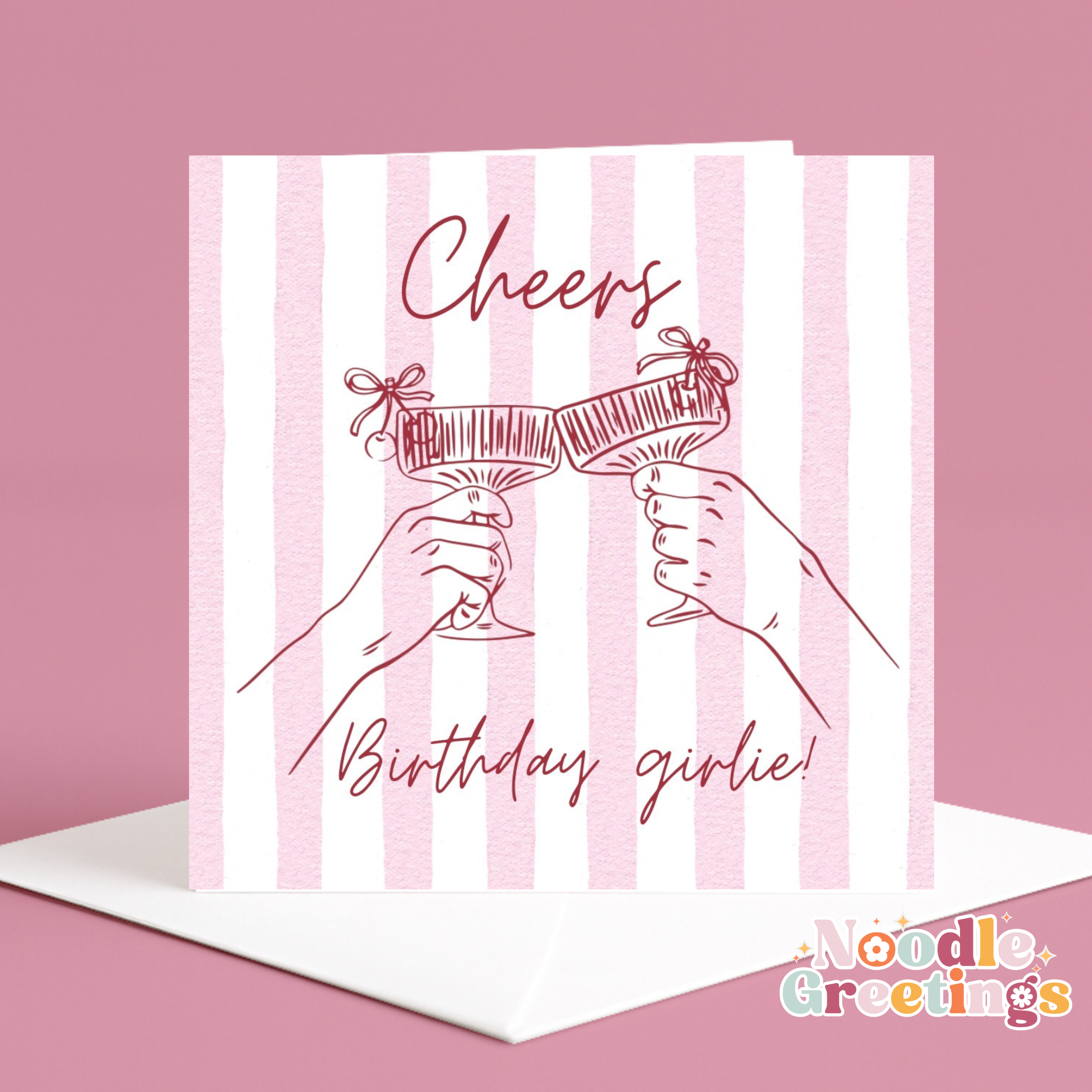 Personalised Cocktail Birthday Card - Cheers Girlie!