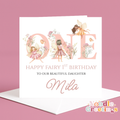 Personalised Girl's Birthday Card- Fairy 1st Birthday Daughter